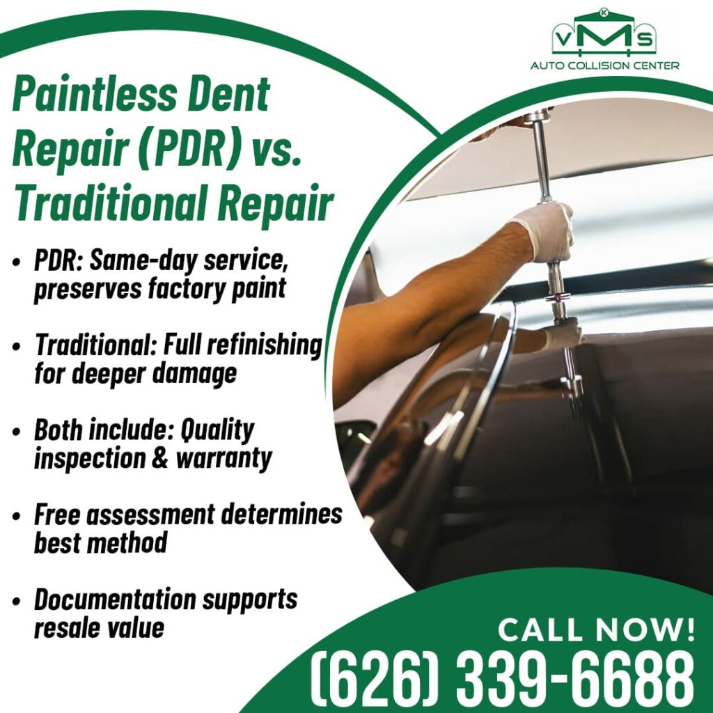 Paintless Dent Repair vs Traditional Repair