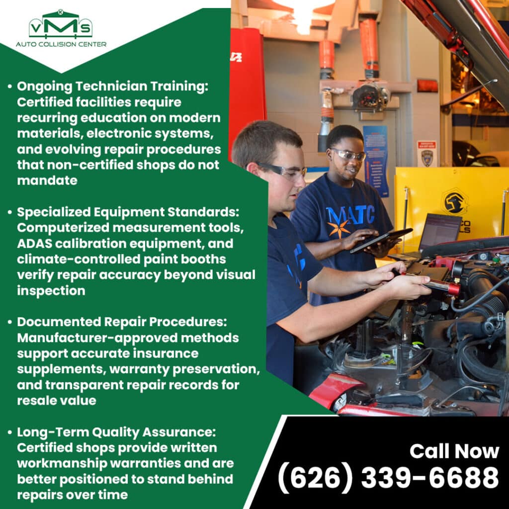 certified auto body repair vs non-certified
